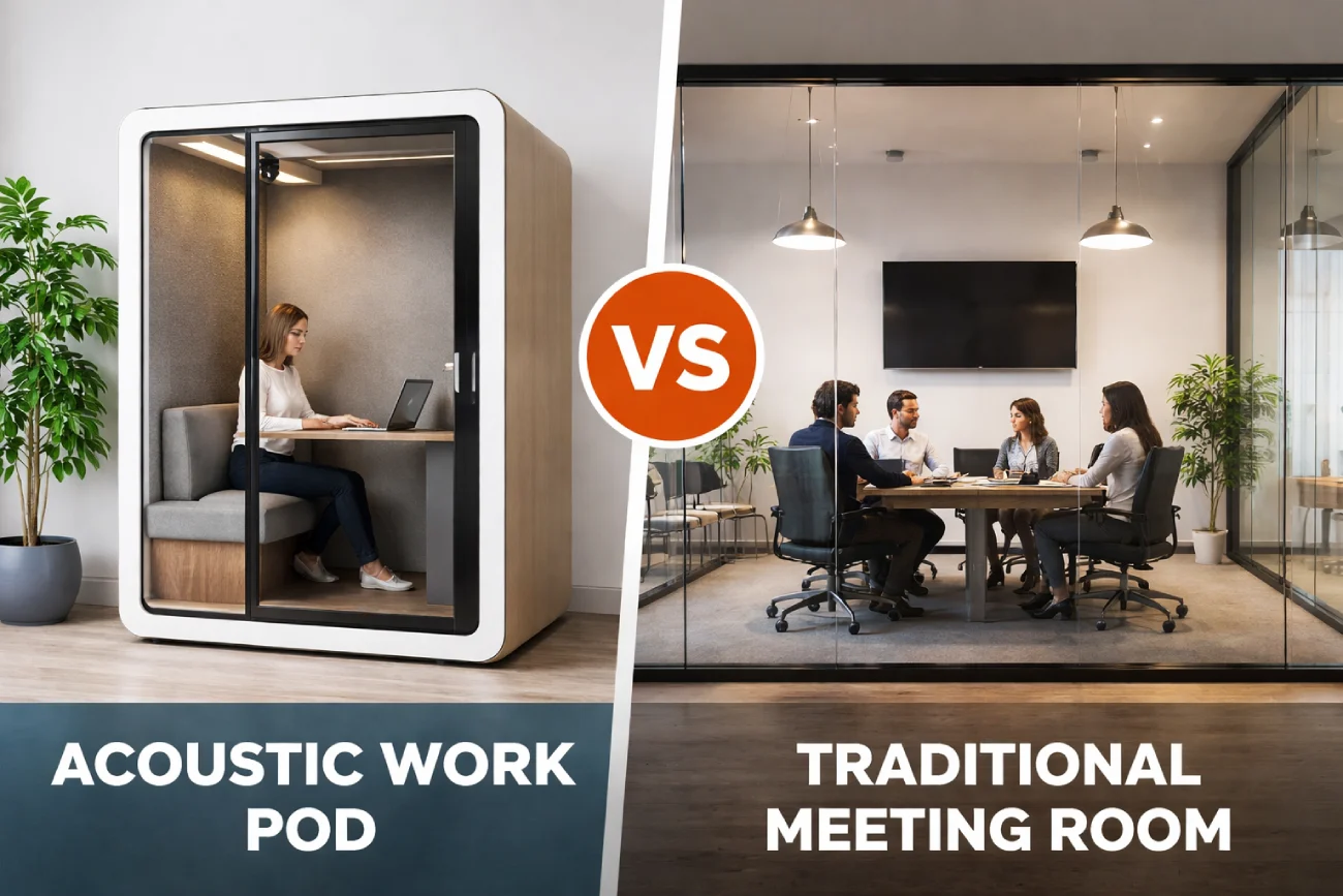 Acoustic Work Pod vs Traditional Meeting Room