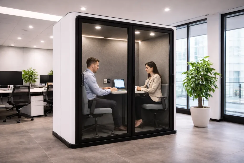 ThinkPod™ Pro LD is a premium double-occupancy soundproof booth