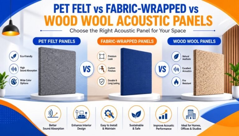 PET Felt vs Fabric-Wrapped vs Wood Wool Acoustic Panels