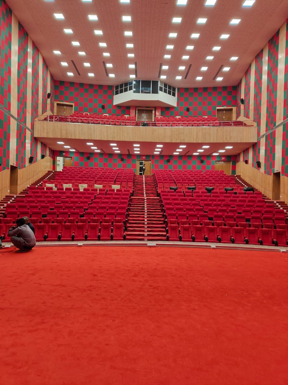 Side wall auditorium acoustic panels at [Project 1]