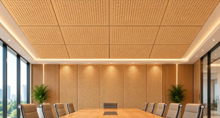 Perforated MDF acoustic panels