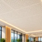Perforated gypsum board ceiling
