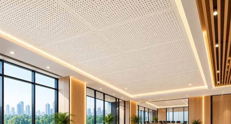 What Is a Perforated Gypsum Board Ceiling, Perforated Gypsum Acoustic Panels, perforated acoustic panels, perforated metal ceiling, perforated wood panels, perforated acoustic board, perforated acoustic tiles, perforated gypsum board ceiling, perforated mdf sheets