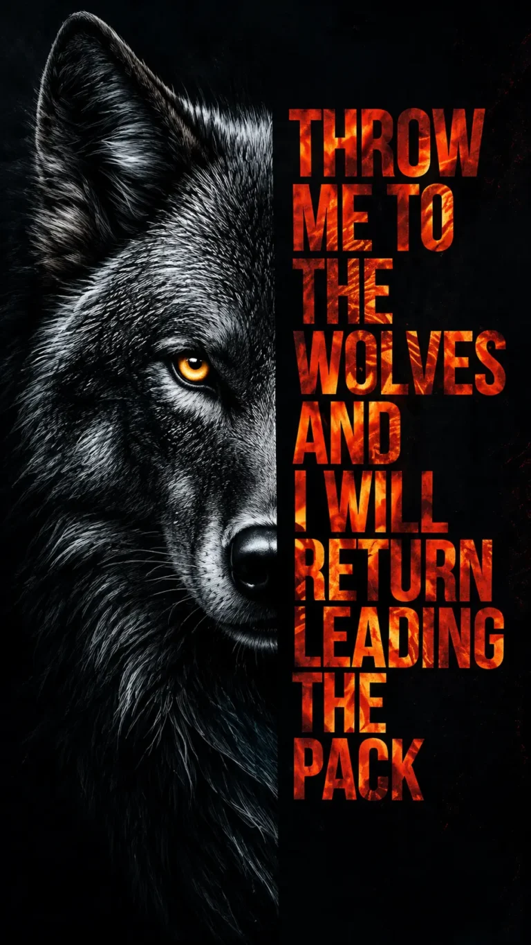 Acoustic wall painting with wolf and quote