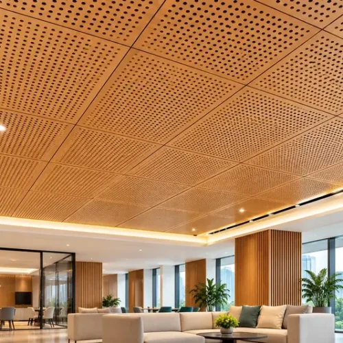 Wooden Perforated Ceiling Tiles